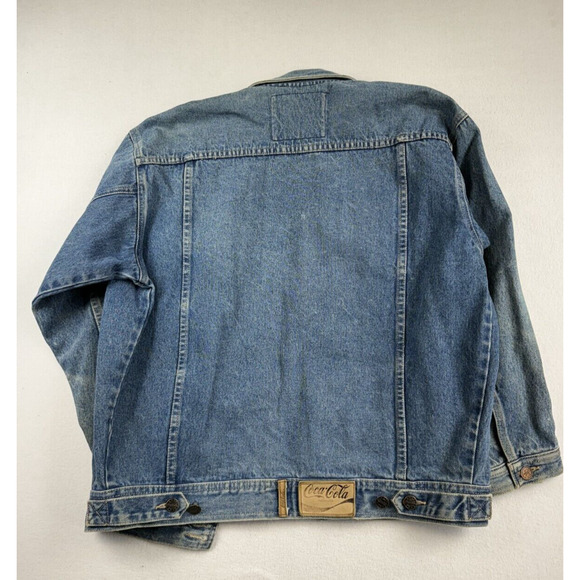 Vintage Coca-Cola Jean Jacket Women Distressed Trucker Classic Retro L - Picture 3 of 11
